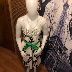 Anthropologie Belted Geometric Slip Dress 8